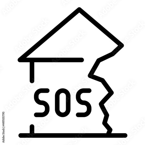 Emergency broken house icon outline vector. Damage home. Insurance accident