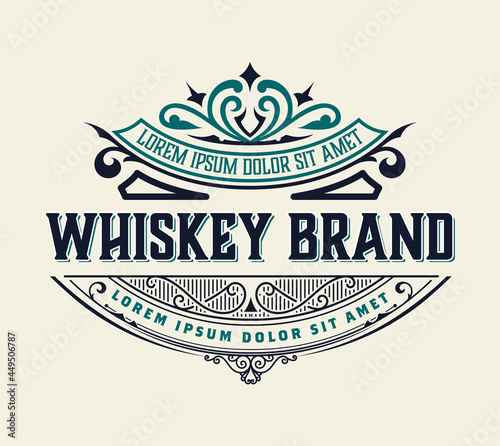 Vintage label for whiskey packing