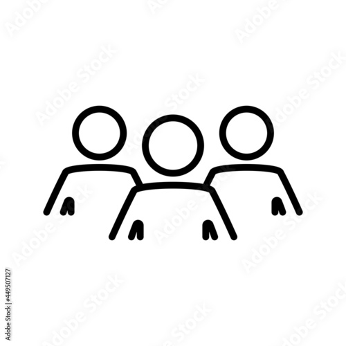 Group of people. Flat line icon of group of people, team, collaboration. Outline symbol for your web site design, logo, app, UI, webinar, video chat, ect