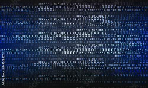 abstract binary software programming code background random part of the program code Digital information technology concept. Vector illustration. Perspective hacker decryption.