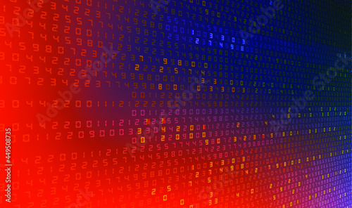 abstract binary software programming code background random part of the program code Digital information technology concept. Vector illustration. Hacker decryption.