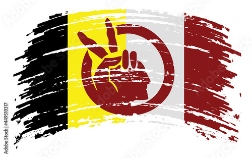 American Indian Movement flag in grunge brush stroke, vector