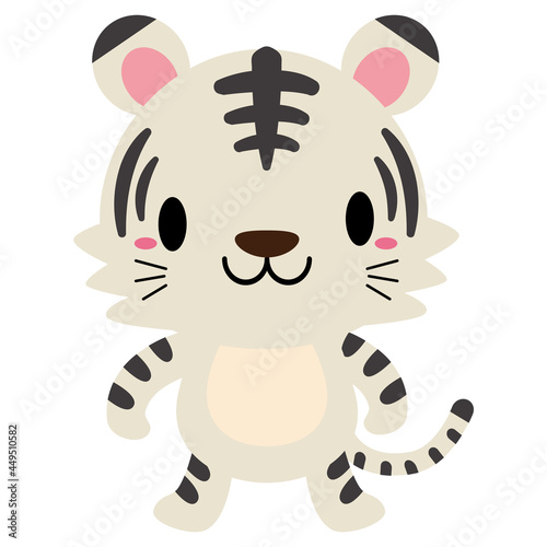 立ちポーズ 動物 イラスト ホワイトタイガー01 Stock Vector Adobe Stock