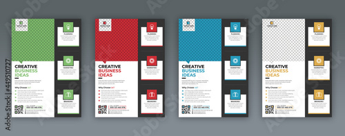 Corporate Square shape layout Colorful Business Flyer, Poster Design Template