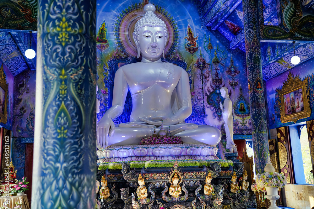 Obraz premium Suea Ten Temple, Blue Temple Chiang Rai, Thailand