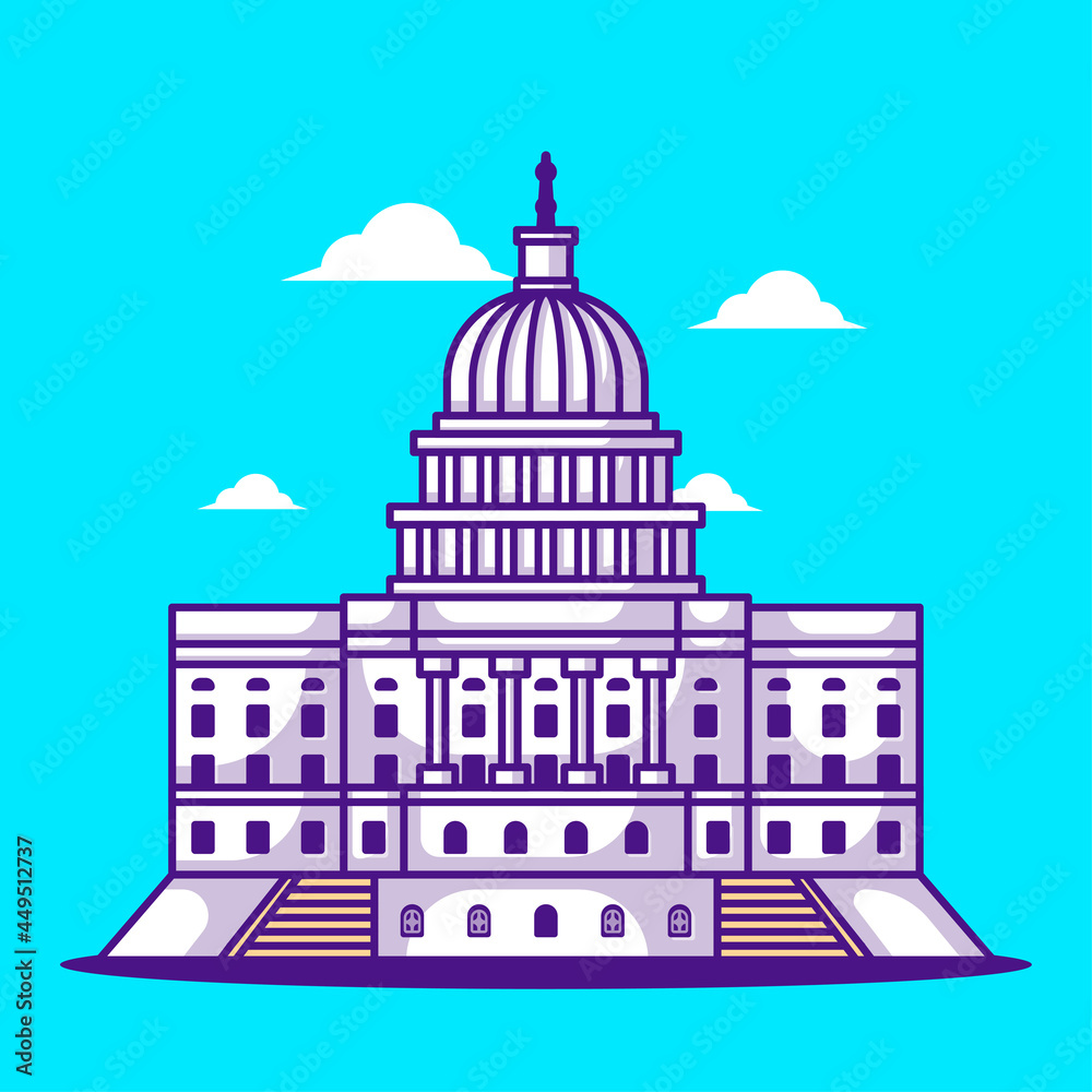 Illustrations of Capitol Hill. World Tourism Day, Building and Landmark Concept