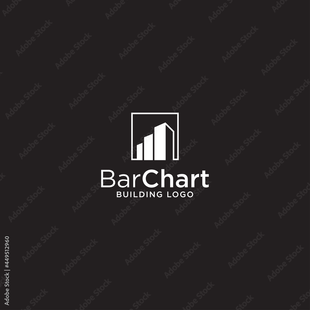 Fototapeta premium BARCHART BUILDING LOGO DESIGN VECTOR