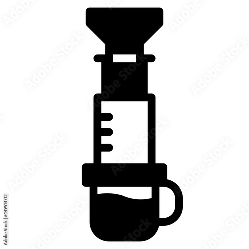 aeropress glyph icon