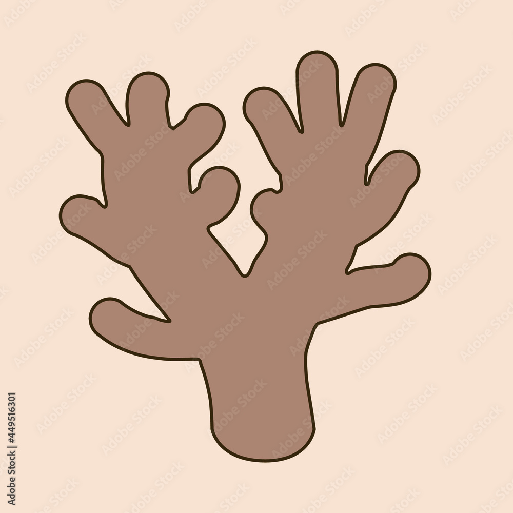Coral . Boho art style . Vector illustration Coral . Boho art style . Vector illustration