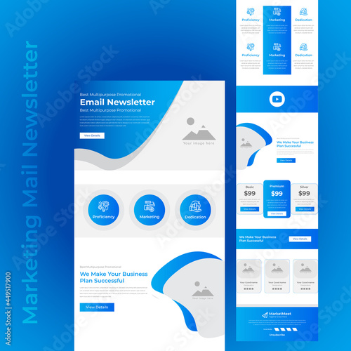 Email Newsletter Template for a corporate business is perfect to cover all types of professional Marketing  emails