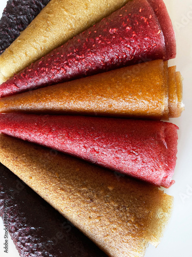 Healthy vegan snacks from different fruits