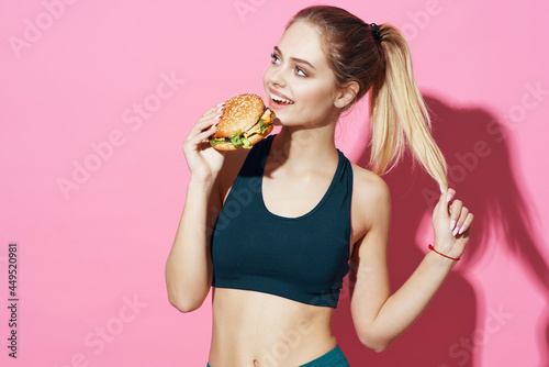 sports woman fast food snack fashion junk food