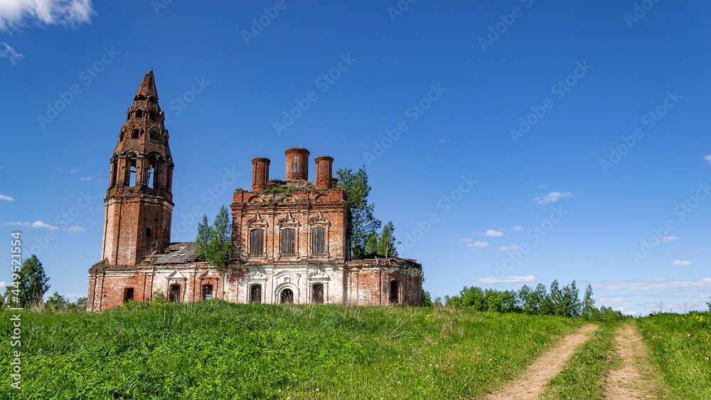 landscape abandoned orthodox church