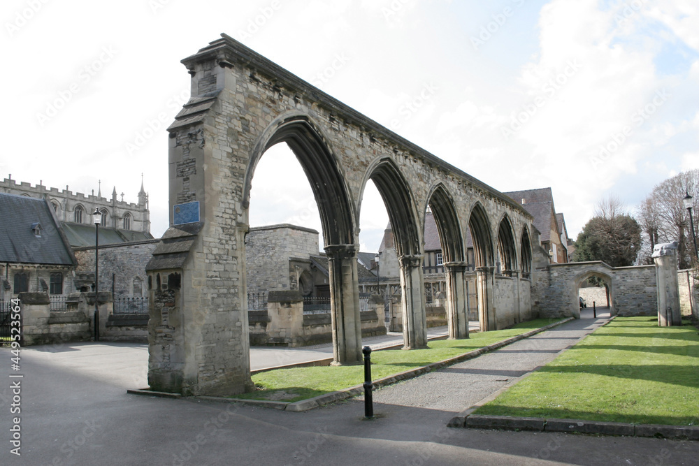 Fototapeta premium The Infirmary Arches which are the remains of the Abbey Hospital Gloucester in the UK