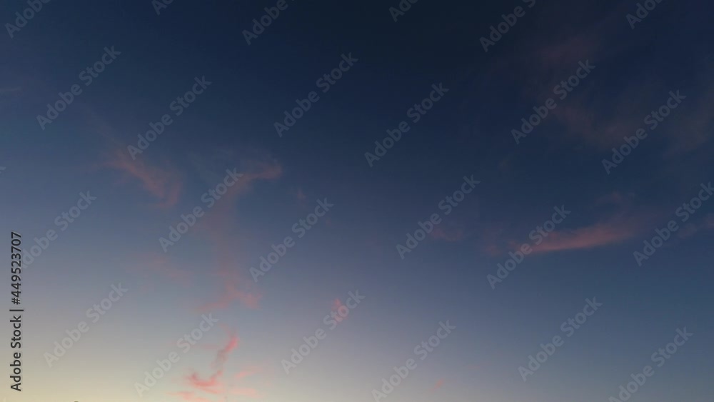 timelapse cielo con nuvole al tramonto, risoluzione 4k