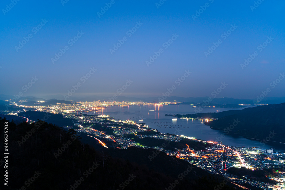 経小屋山からの夜景（広島県、廿日市市）