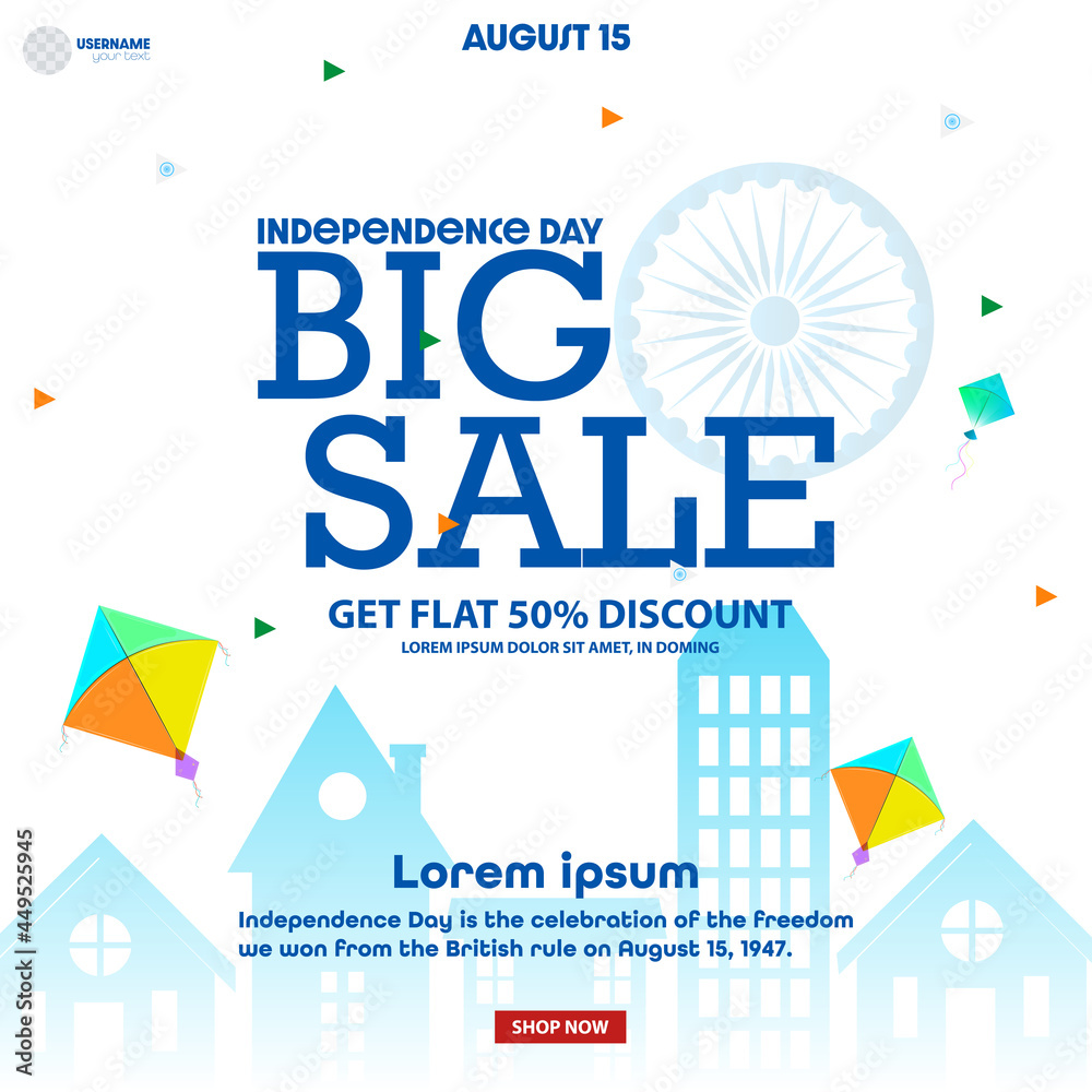 Independence Day Celebration, Big sale Offer Sale Poster