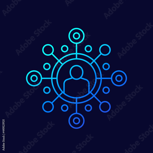 stockholder or investor line icon