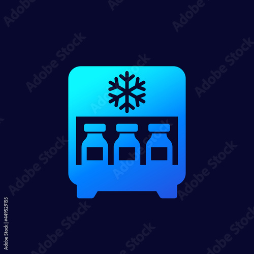 vaccine in the fridge icon on dark