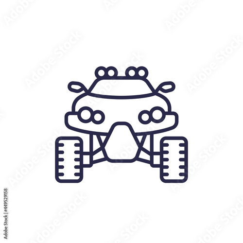 UTV icon, front view, line vector