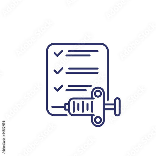 biopsy test icon, line vector