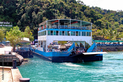 ferry boat or ship of the Thai Island Koh Chang Thailand Southeast Asia