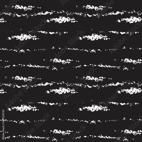Black and White Brush Stroke Fur Seamless Pattern