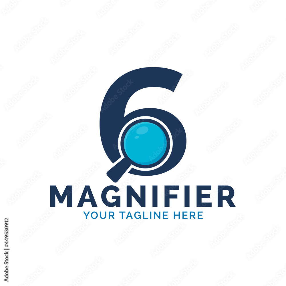 Search Logo. Number 6 Magnifying Glass Logo Design Search Logo. Number 6 Magnifying Glass Logo Design