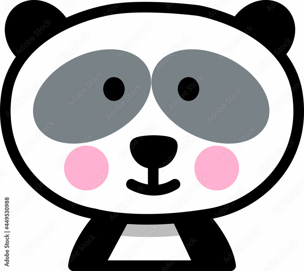 にっこり笑うパンダの上半身 にっこり笑うパンダの上半身