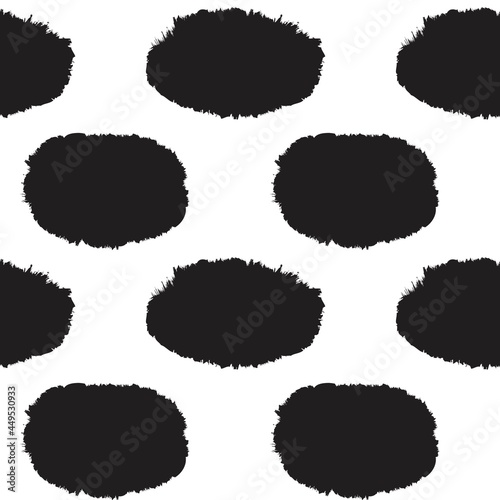 Black and White Brush Stroke Fur Seamless Pattern