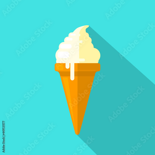 Ice Cream Flat Icon Color illustration
