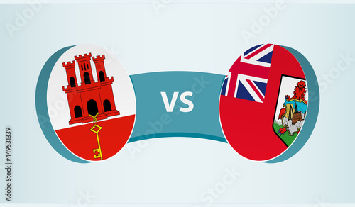 Gibraltar versus Bermuda, team sports competition concept.