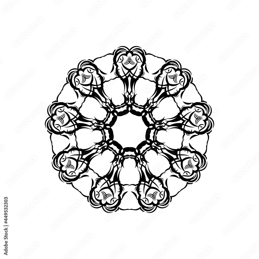 Simple Mandala Shape for Coloring. Vector Mandala.