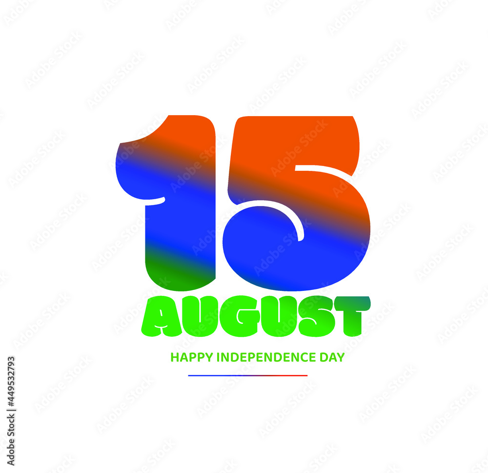 15 AUGUST, Happy INDIAN Independence day greetings post. Stock Vector