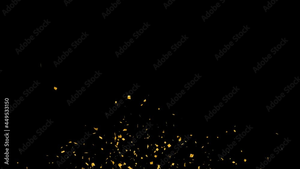 Gold Confetti Particles Pack with Alpha Matte Channel.
