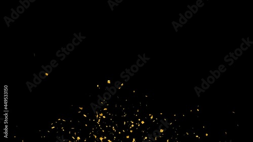 Gold Confetti Particles Pack with Alpha Matte Channel.