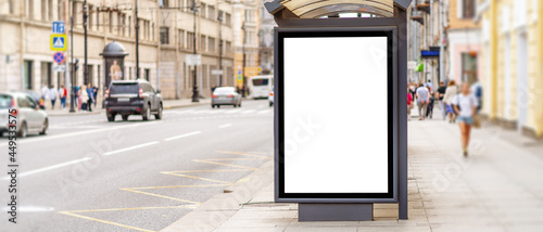 Fototapeta Naklejka Na Ścianę i Meble -  Billboard, poster mockup, in a bus stop