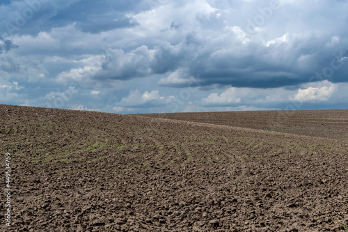 Stormy clouds over the field