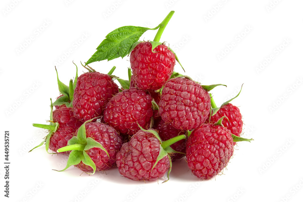 Red raspberry isolated on a white background Red raspberry isolated on a white background