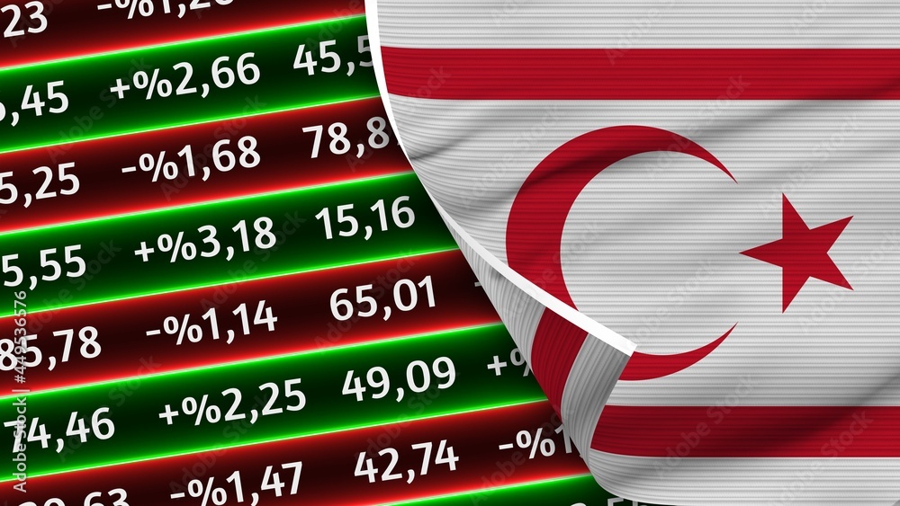 Cyprus Numbers Northern Cyprus Realistic Flag, Stock Finance Market Numbers, Fabric ...