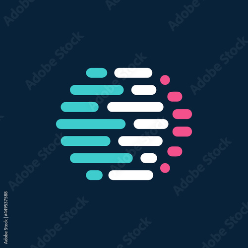 Global tech vector logo. Modern minimal global logo. Innovation, Technology, Web, Coding, Data Science, Machine Learning, Futuristic, Globe