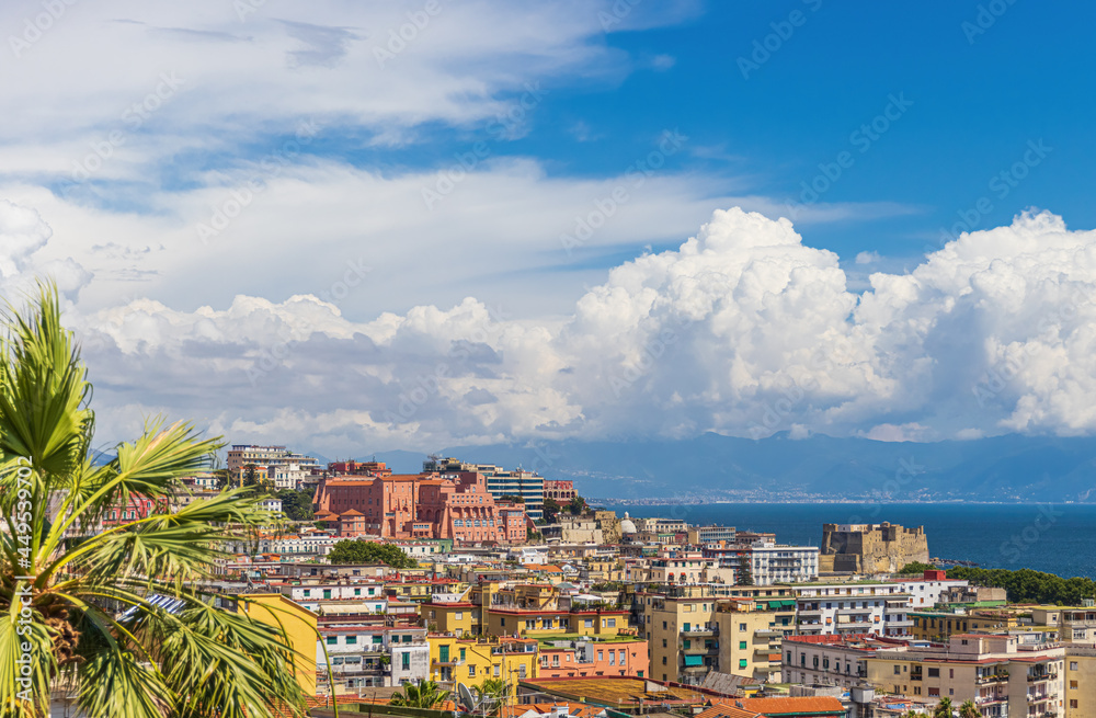 Beautiful panoramic scenic view of Naples, Campania - Italy