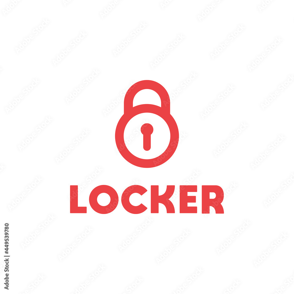 Locker logo design, Padlock Keyhole with Dumbbell logo design Locker logo design, Padlock Keyhole with Dumbbell logo design