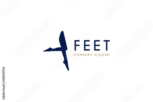 Simple Feet ballet ballerina logo design.