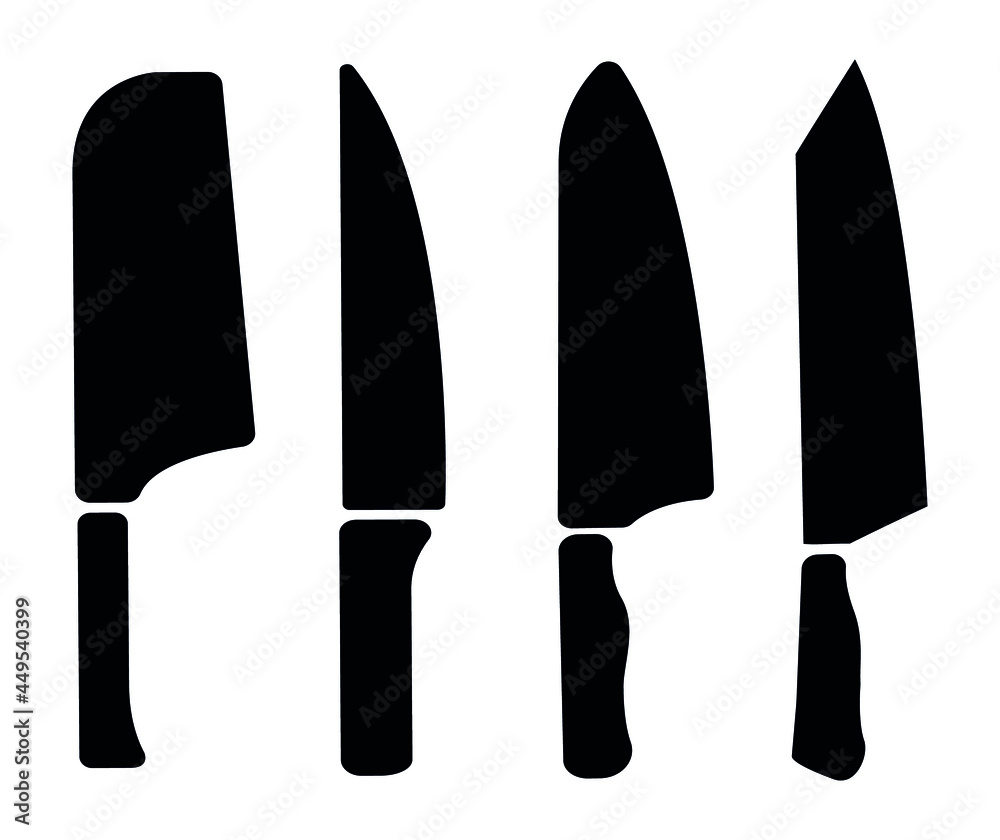 kitchen knives for cutting and cutting. isolated vector icons set kitchen knives for cutting and cutting. isolated vector icons set