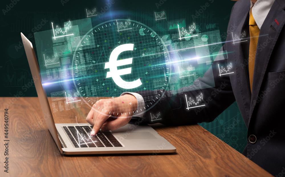 business hand working in stock market business hand working in stock market