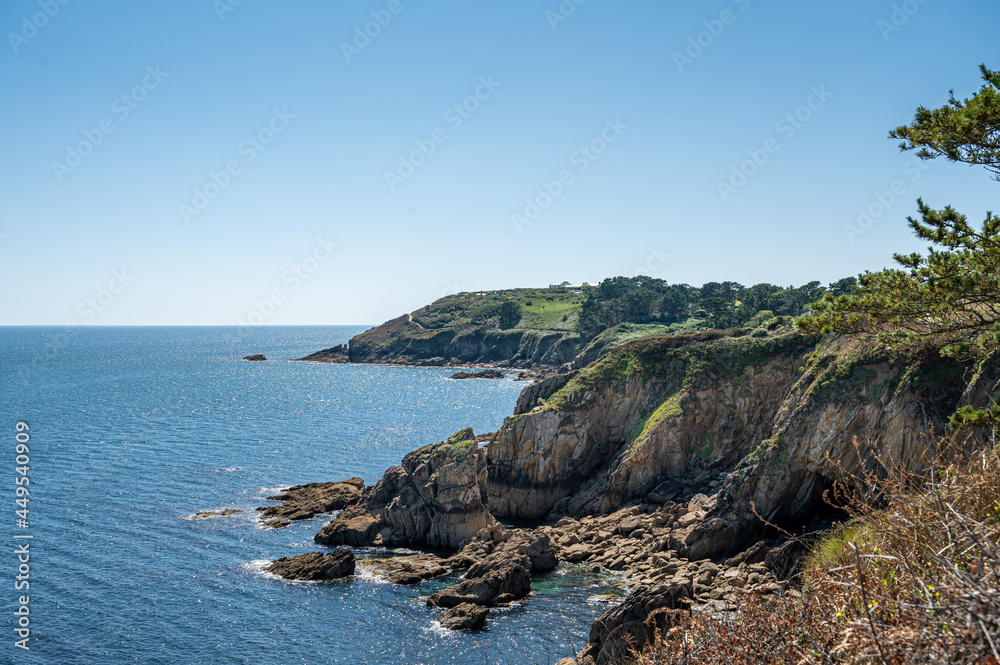 Bretagne France Stone Coastline ocean