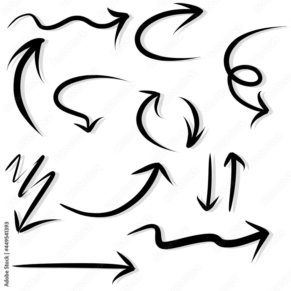 Obraz premium Cartoon arrows pointing in different directions 