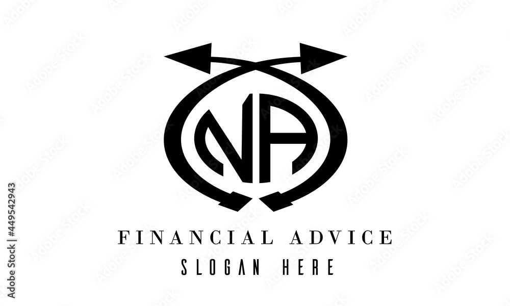 Fototapeta premium NA financial advice logo vector