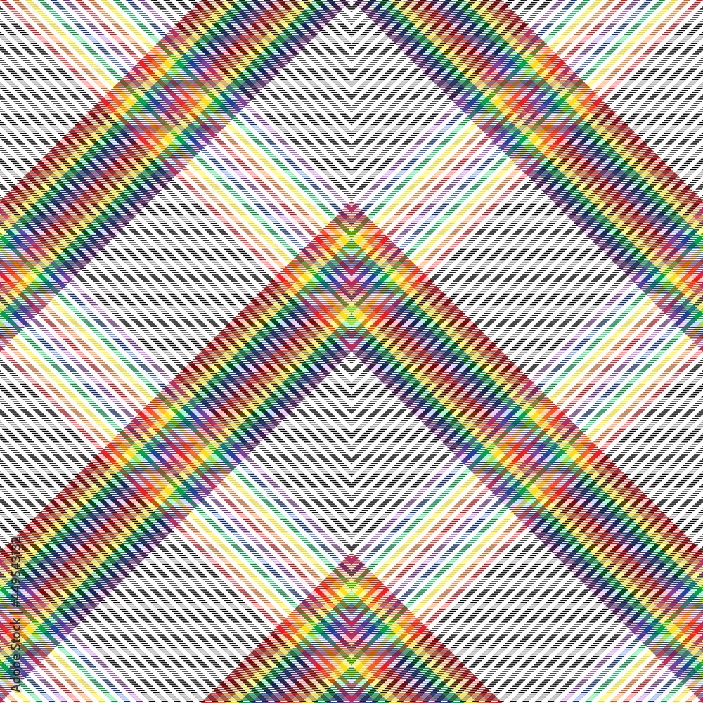 Rainbow Chevron Plaid Tartan textured Seamless Pattern Design